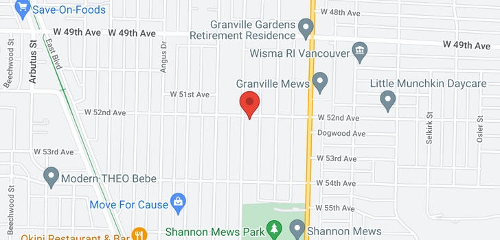 map of 1638 W 52ND AVENUE